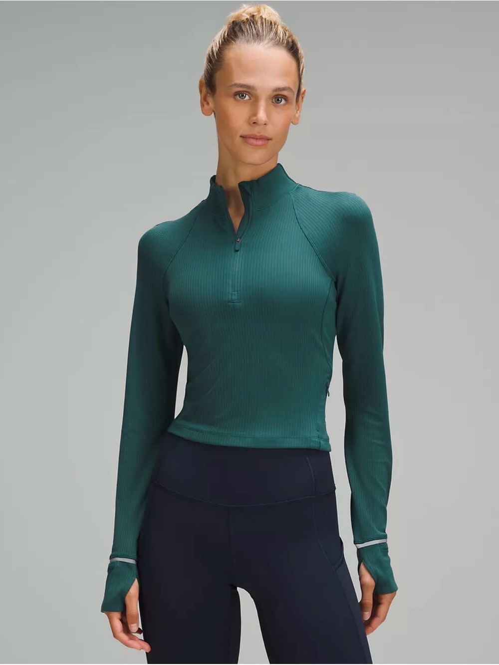 lululemon athletica Emerald Green Long-Sleeve Quarter-Zip Top